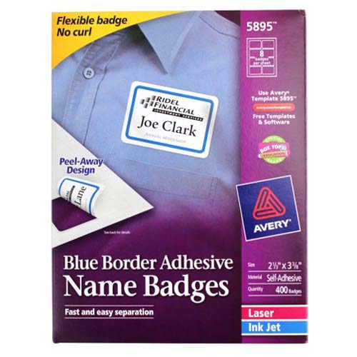 Avery Name Badge Label 2-1/3" x 3-3/8" with Border (400pk)