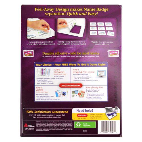 Avery Name Badge Label 2-1/3" x 3-3/8" with Border (400pk)