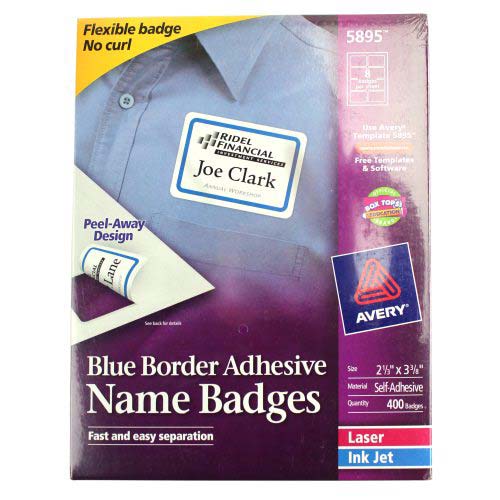 Avery Name Badge Label 2-1/3" x 3-3/8" with Border (400pk)