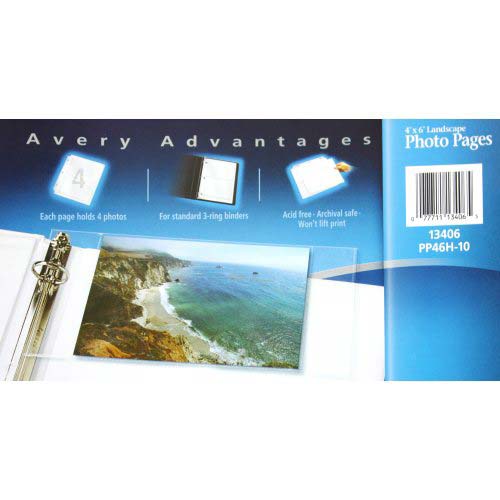Avery Photo Pages - Four 4" x 6" Photos Per Page 10pk - 13406 - Clearance Sale