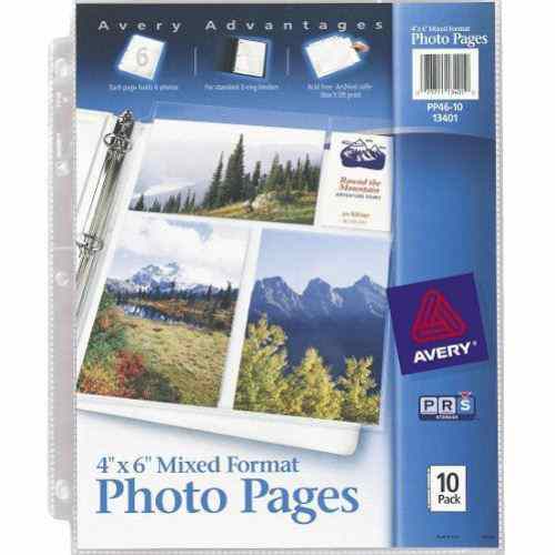 Avery Photo Pages - Six 4" x 6" Photos Per Page 10pk - 13401