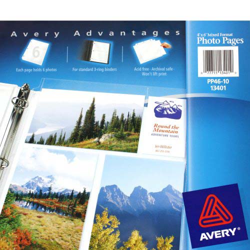 Avery Photo Pages - Six 4" x 6" Photos Per Page 10pk - 13401