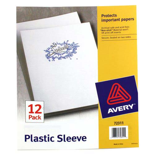 Avery Plastic Sleeve Clear 12pk - 72311 - Clearance Sale