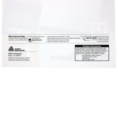Avery Plastic Sleeve Clear 12pk - 72311 - Clearance Sale