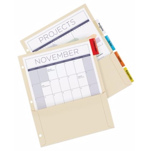 Avery Pockets 'n Tabs Multicolor 5-Tab 9-1/4" x 11-1/8" Insertable Dividers 1 set - 81009