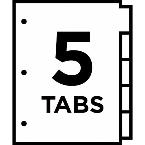 Avery Pockets 'n Tabs Multicolor 5-Tab 9-1/4" x 11-1/8" Insertable Dividers 1 set - 81009