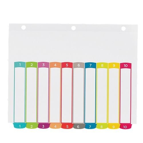 Avery Ready Index Customizable Table of Contents Multicolor 1-10 Tab Preprinted Dividers 1 set - 11842