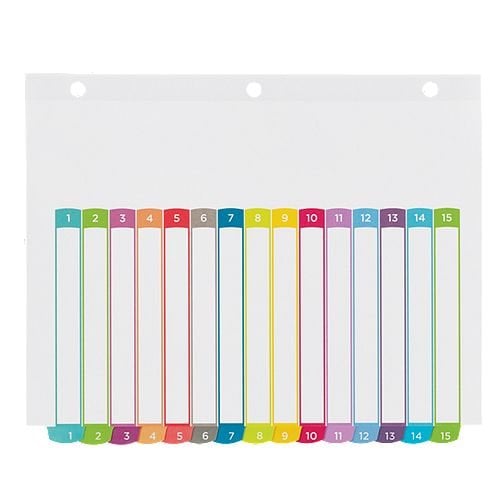 Avery Ready Index Customizable Table of Contents Multicolor 1-15 Tab Preprinted Dividers 1 set - 11845 - Clearance Sale