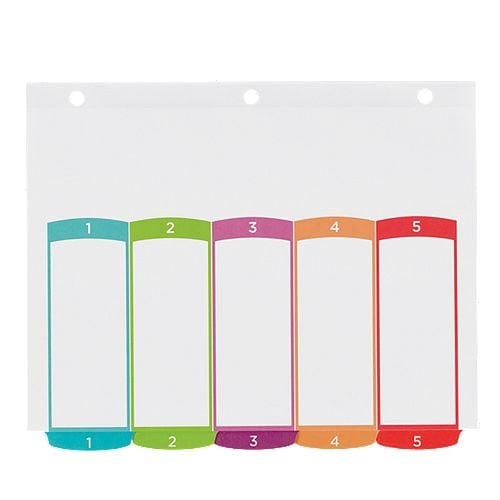 Avery Ready Index Customizable Table of Contents Multicolor 1-5 Tab Preprinted Dividers 1 set - 11840 - Clearance Sale