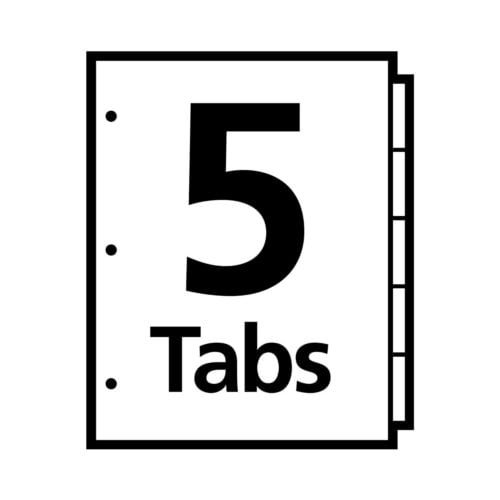 Avery Ready Index Multicolor 1-5 Tab TOC Dividers with Sub-Dividers 1 set - 13154