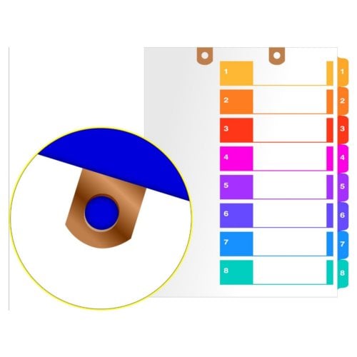 Avery Ready Index Multicolor 1-8 Tab TOC Dividers for Classification Folders 1 set - 13158