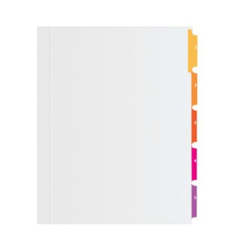Avery Ready Index Multicolor Narrow Prepinted 1-5 Tab Unpunched TOC Dividers 5pk - 11152