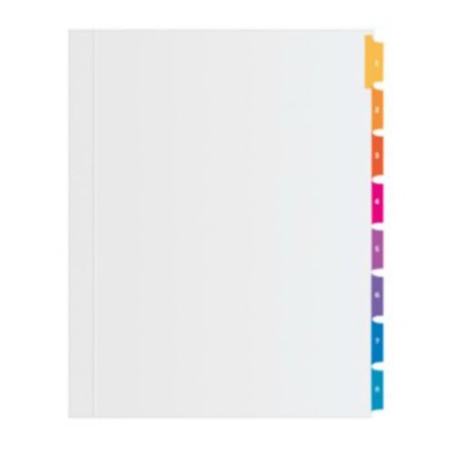 Avery Ready Index Multicolor Narrow Prepinted 1-8 Tab Unpunched TOC Dividers - 5 Sets