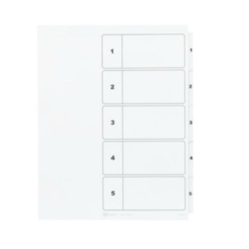 Avery Ready Index White Narrow Prepinted 1-5 Tab Unpunched TOC Dividers - 5 Sets