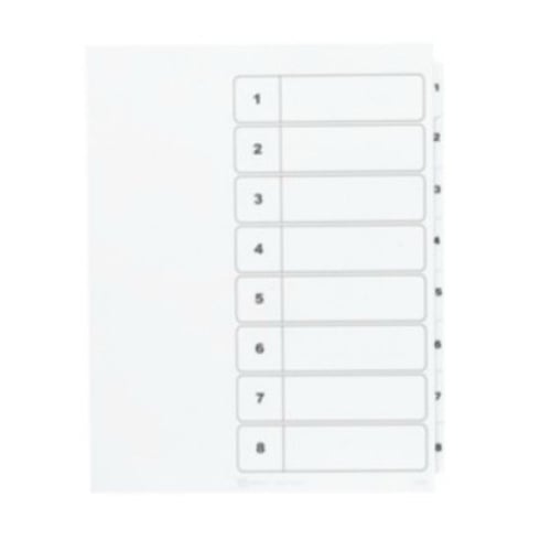 Avery Ready Index White Narrow Prepinted 1-8 Tab Unpunched TOC Dividers 5 sets - 11164
