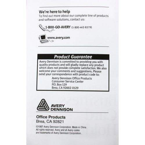 Avery Self-Adhesive Business Card Holders 10pk - 73720