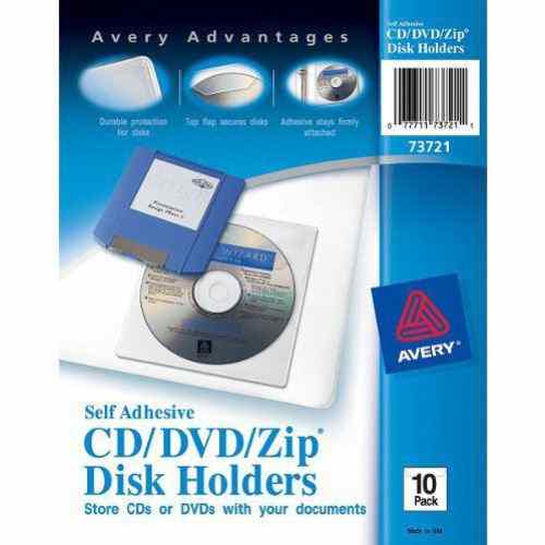 Avery Self-Adhesive CD-DVD-Zip Disk Holders 10pk - 73721 - Clearance Sale