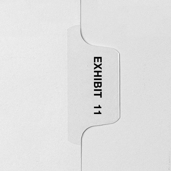 Avery Style Letter Size Exhibit 11-50 Individual Number Side Tab Legal Indexes