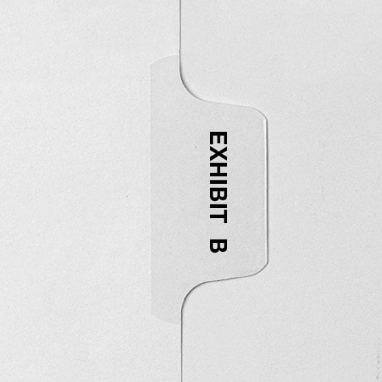 Avery Style Letter Size Exhibit Individual Letter Side Tab Legal Indexes