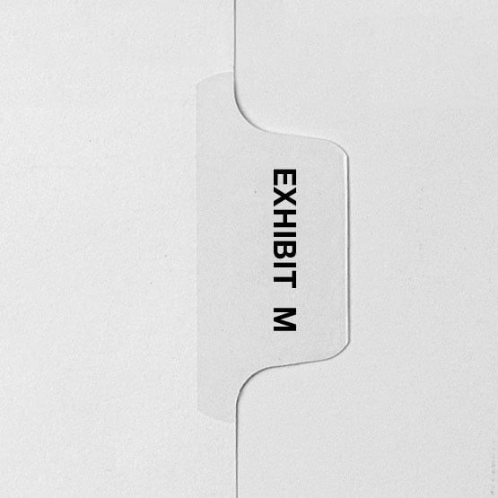 EXHIBIT M - Avery Style Letter Size Side Tab Legal Indexes - 25pk - Clearance Sale