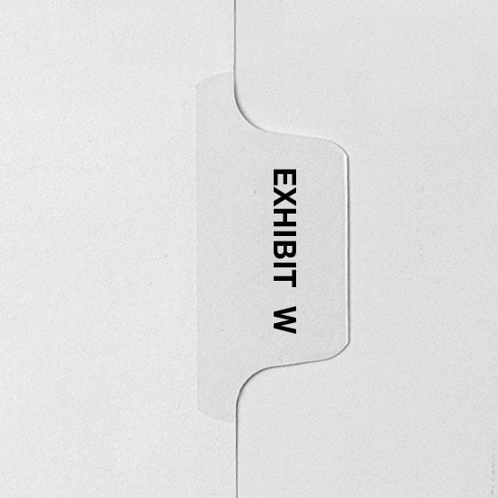 EXHIBIT W - Avery Style Letter Size Side Tab Legal Indexes - 25pk - Clearance Sale