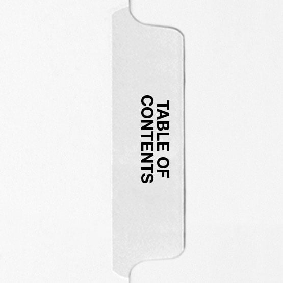 TABLE OF CONTENTS - Avery Style Letter Size Side Tab Legal Indexes - 25pk