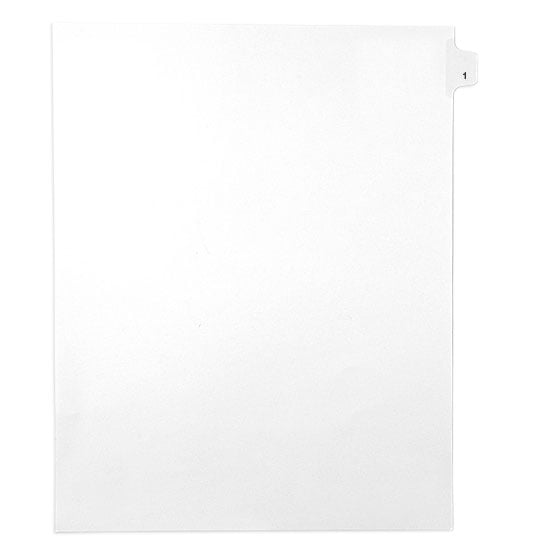 Avery Style Letter Size Individual Number 1-50 Side Tab Legal Indexes