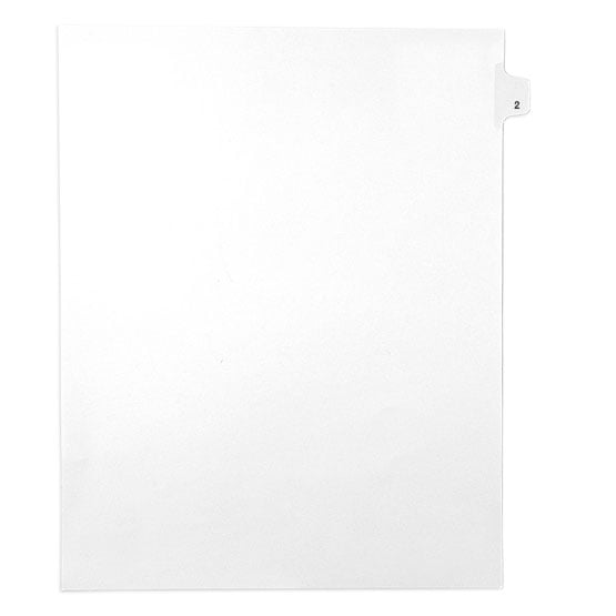 Avery Style Letter Size Individual Number 1-50 Side Tab Legal Indexes