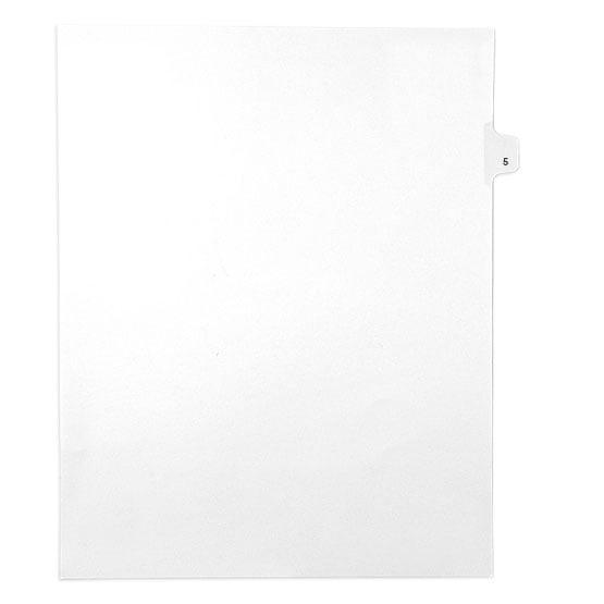 Avery Style Letter Size Individual Number 1-50 Side Tab Legal Indexes