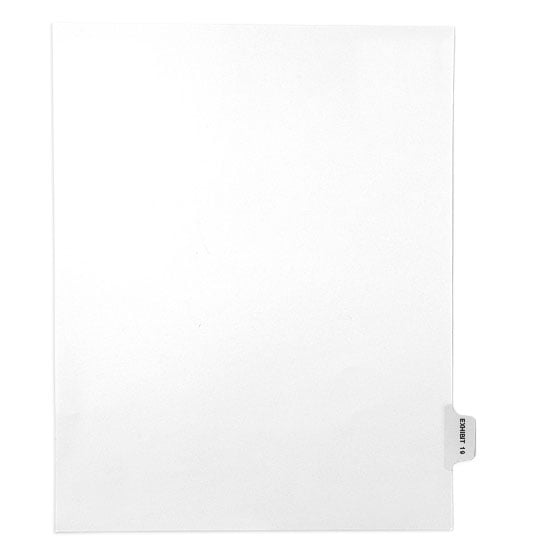 EXHIBIT 19 - Avery Style Letter Size Side Tab Legal Indexes - 25/Pk