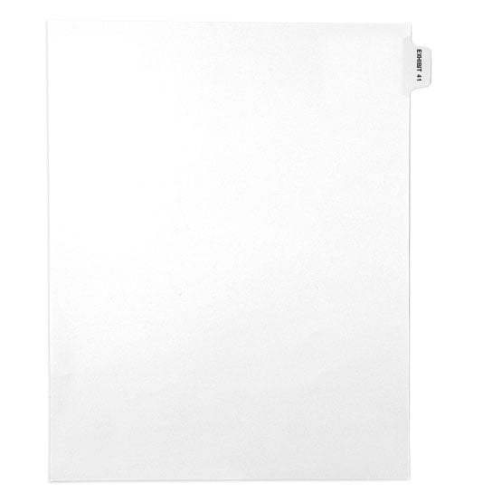 EXHIBIT 41 - Avery Style Letter Size Side Tab Legal Indexes - 25/Pk