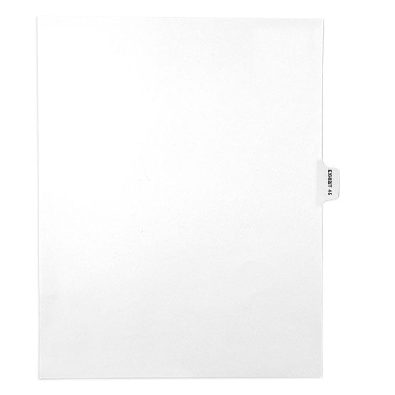 EXHIBIT 45 - Avery Style Letter Size Side Tab Legal Indexes - 25/Pk
