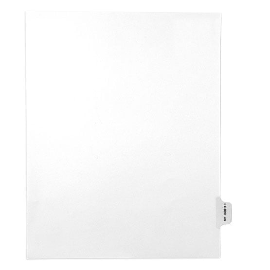 EXHIBIT 49 - Avery Style Letter Size Side Tab Legal Indexes - 25/Pk