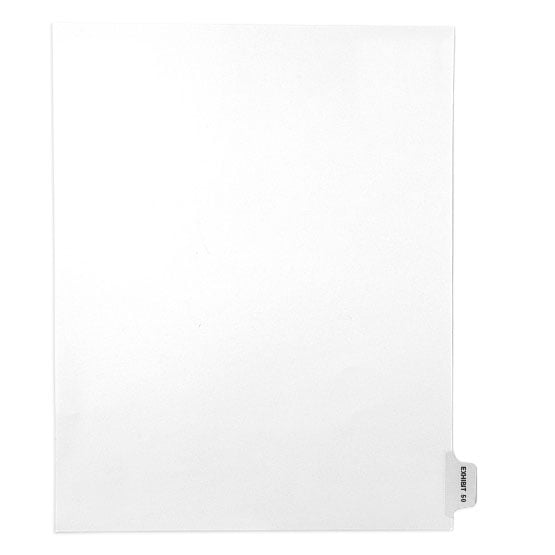 EXHIBIT 50 - Avery Style Letter Size Side Tab Legal Indexes - 25/Pk