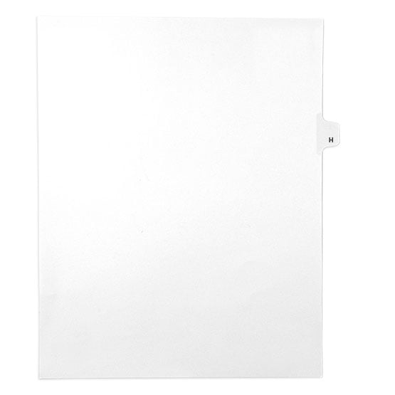 H - Avery Style Letter Size Side Tab Legal Indexes - 25/Pk
