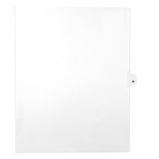 M - Avery Style Letter Size Side Tab Legal Indexes - 25/Pk