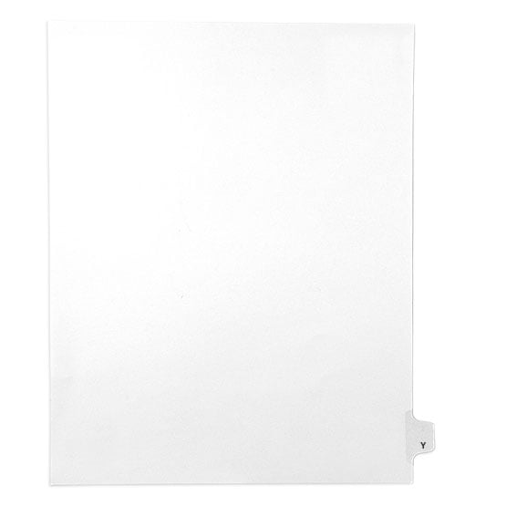 Y - Avery Style Letter Size Side Tab Legal Indexes - 25/Pk