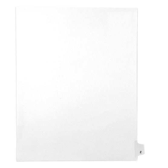 Z - Avery Style Letter Size Side Tab Legal Indexes - 25/Pk
