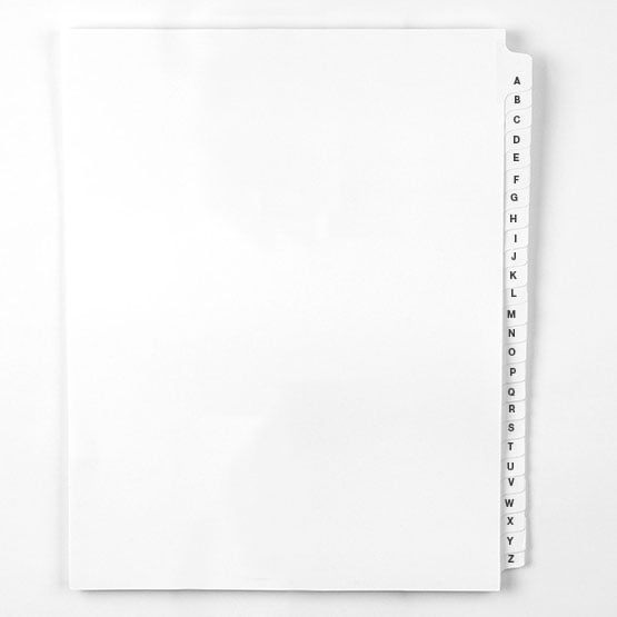 Avery Style Letter Size Collated Letters Side Tab Legal Indexes