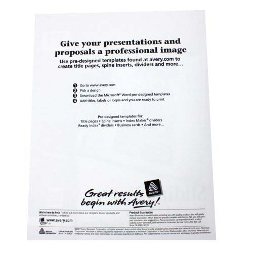 Avery Slide Lock Report Covers With Binding Bar White (100pk) - 47701