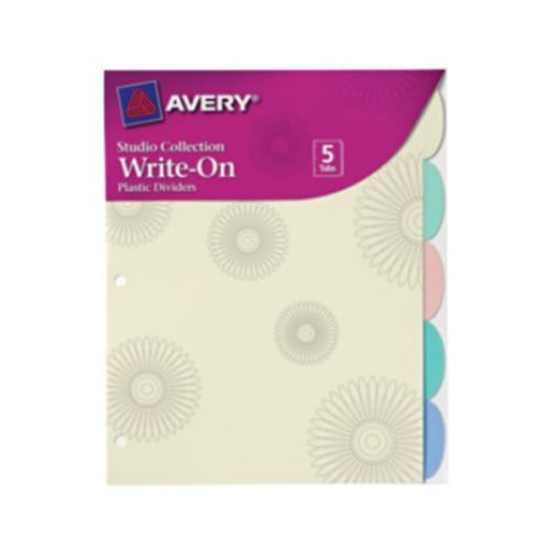 Avery Studio Collection Multicolor 5-Tab Durable Write-On Dividers - 1 Set