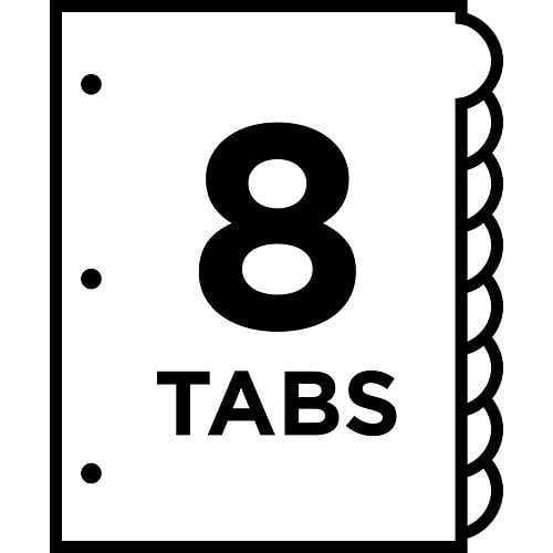 Avery Style Edge 8-Tab Frosted Plastic Insertable Dividers (Assorted Fashion Designs) 1 set - 11291 - Clearance Sale