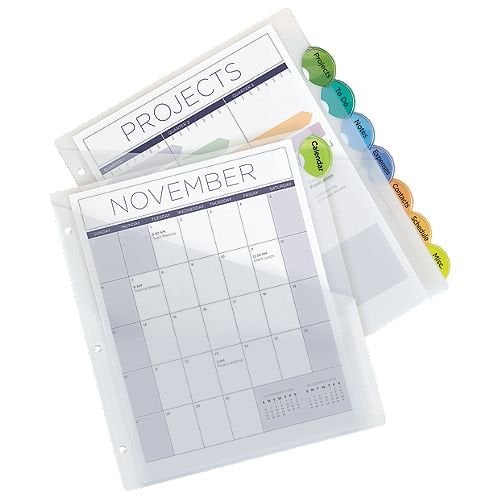 Avery Style Edge 8-Tab Translucent Plastic Insertable Dividers with Pocket 1 set - 11293