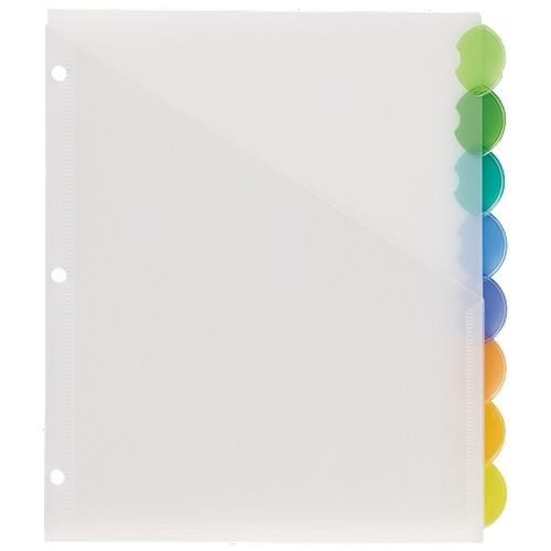 Avery Style Edge 8-Tab Translucent Plastic Insertable Dividers with Pocket 1 set - 11293