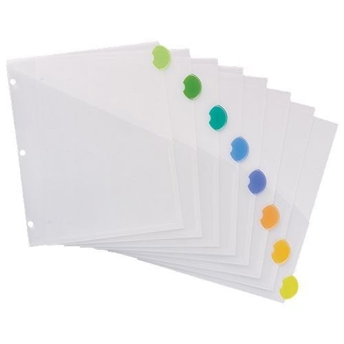 Avery Style Edge 8-Tab Translucent Plastic Insertable Dividers with Pocket 1 set - 11293