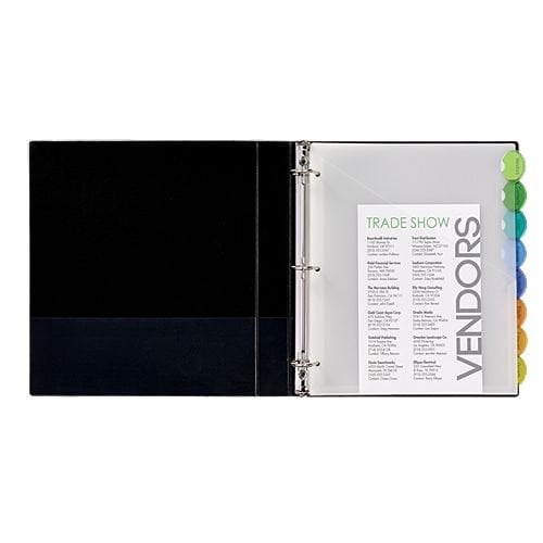 Avery Style Edge 8-Tab Translucent Plastic Insertable Dividers with Pocket 1 set - 11293