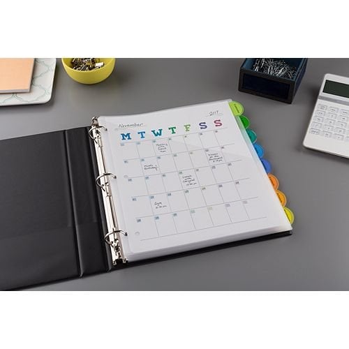Avery Style Edge 8-Tab Translucent Plastic Insertable Dividers with Pocket 1 set - 11293