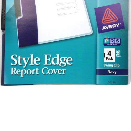 Avery Style Edge Report Cover Navy (4pk) - 47831