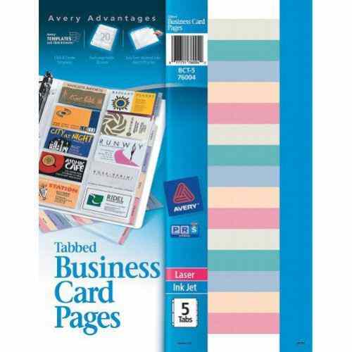 Avery Tabbed Business Card Pages Polypropylene 5pk - 76004