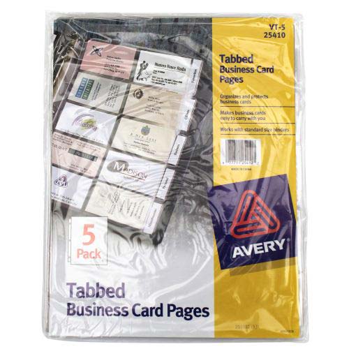 Avery Tabbed Business Card Pages Vinyl (5pk) - 25410